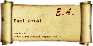 Egei Antal névjegykártya